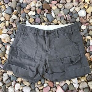 anthropologie PAPER BOY dark gray linen shorts 2